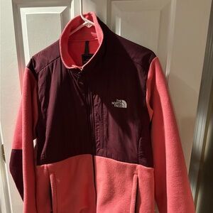 Women’s North Face Peach and Burgundy jacket